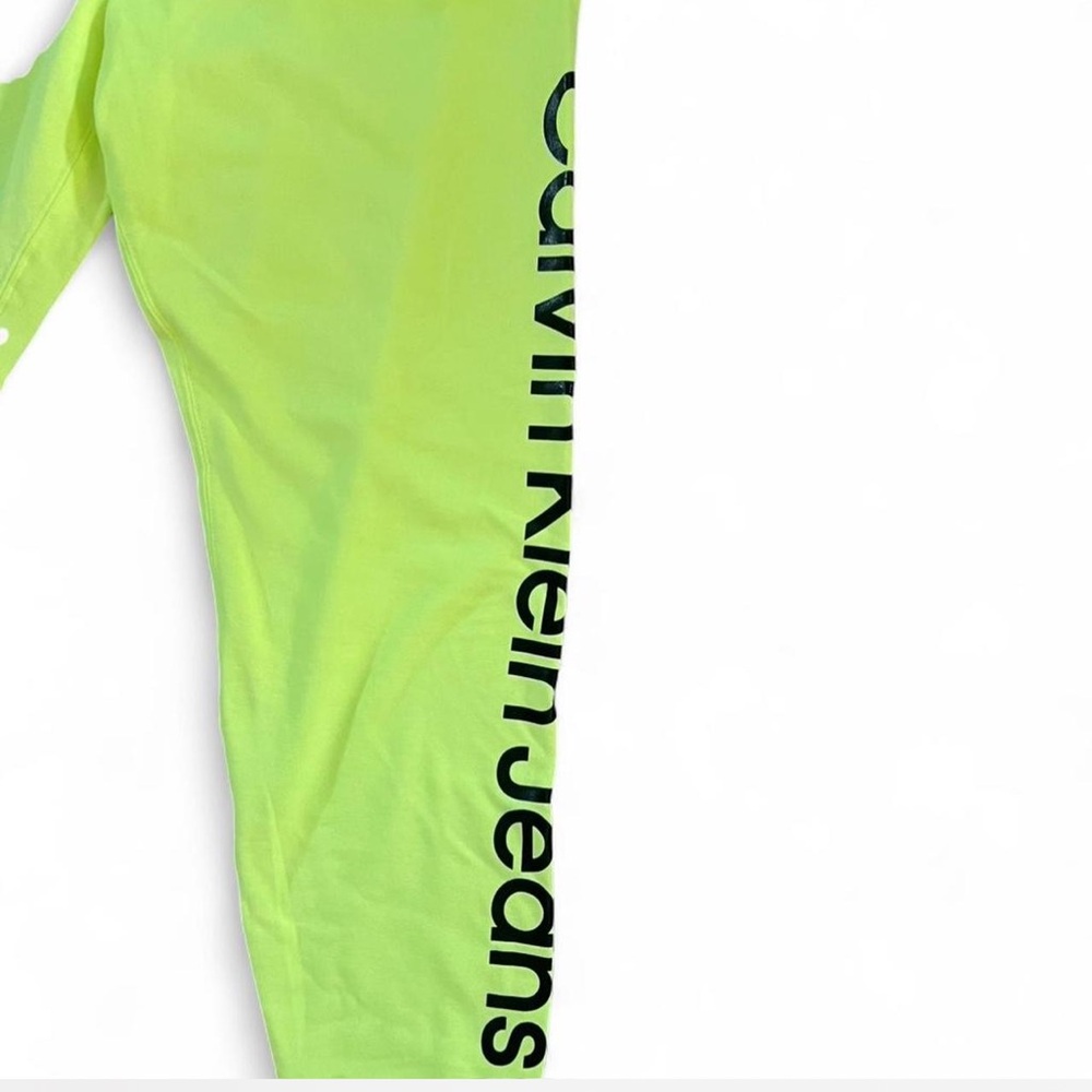 EUC Calvin Klein Performance Women's Eco-Fleece Jogger Pants, Lime, size Large - Picture 3 of 4